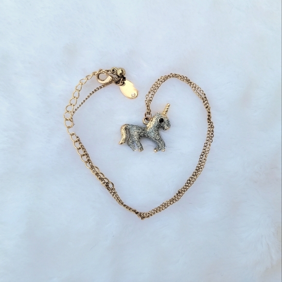 Unicorn Necklace in Silver Sparkle and Gold Tone - Picture 1 of 1